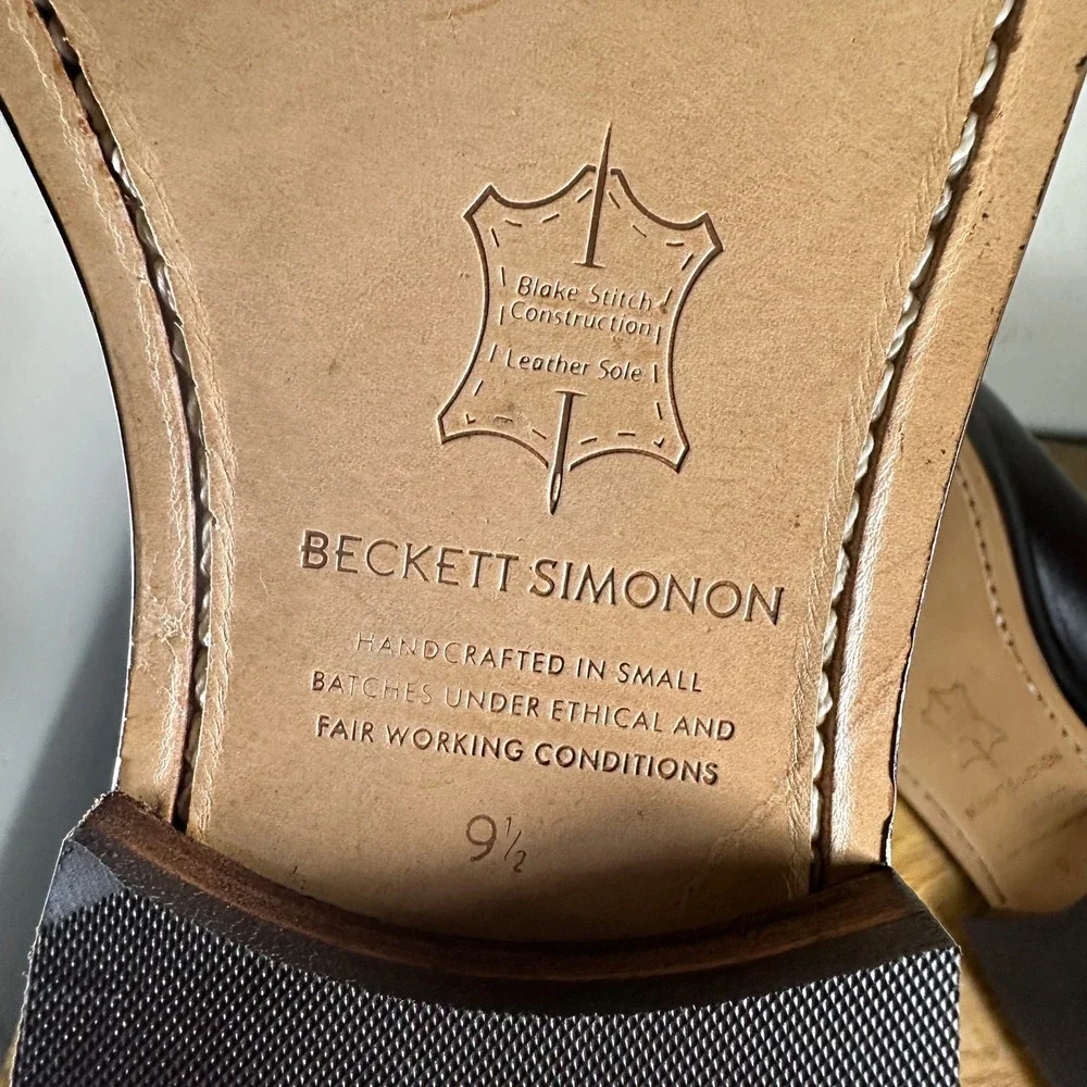 Beckett Simonon Bolton Chelsea Boots Dark Brown Leather Mens 9.5 Blake Stitch